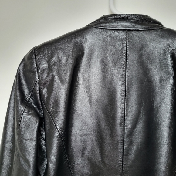 Bebe Black Zipper Genuine Leather Jacket - Picture 12 of 16